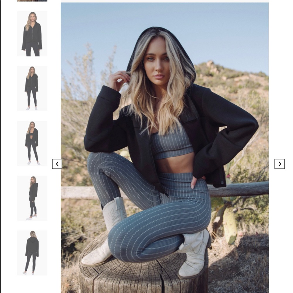 Morgan Stewart Sport Neoprene Zip-Up Hoodie